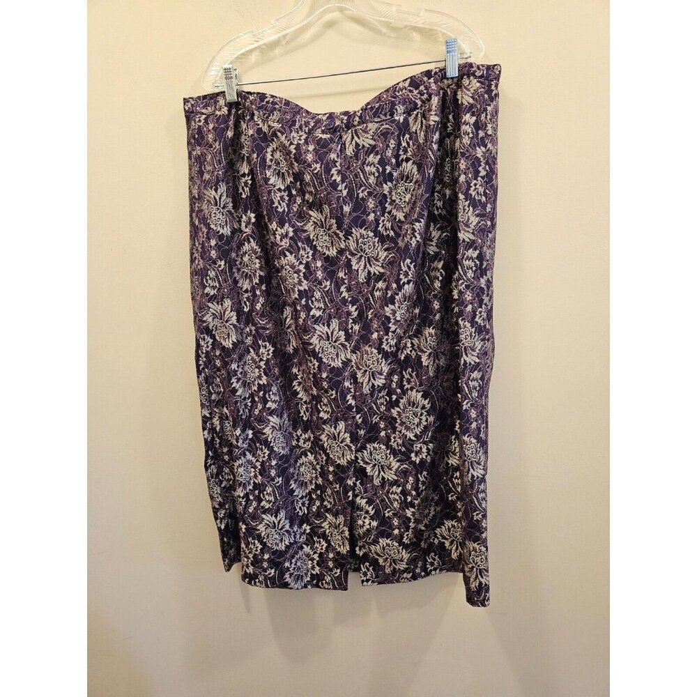 MILANO, PARIS, NY, MILANO Skirt and Jacket Suit Embellished Lace Purple Size 18W - Picture 8 of 15